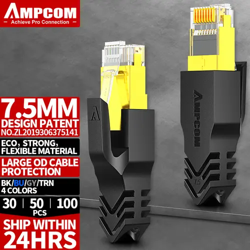 AMPCOM RJ45 Ethernet Network Cable Strain Relief Boots Cable Connector Plug Covers for CAT8 CAT7 CAT6A CAT6 CAT5E CAT5 - Image 7
