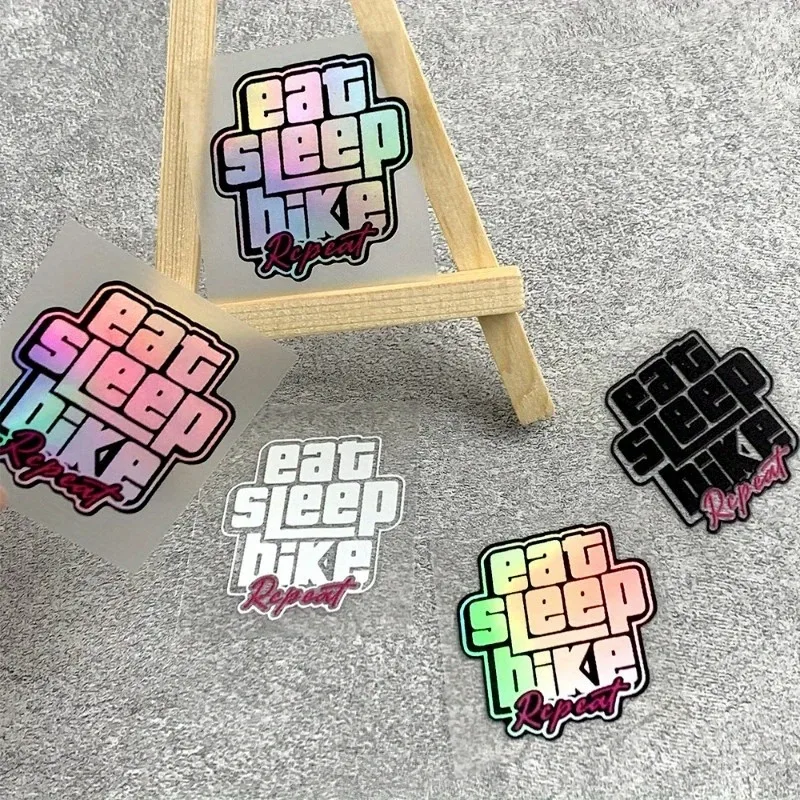 

Водонепроницаемые велосипедные наклейки из 2 штук — дизайн «Eat, Sleep, Ride, Repeat», прочный ПЭТ-винил, устойчивый к ультрафиолетовому излучению и царапинам, яркий