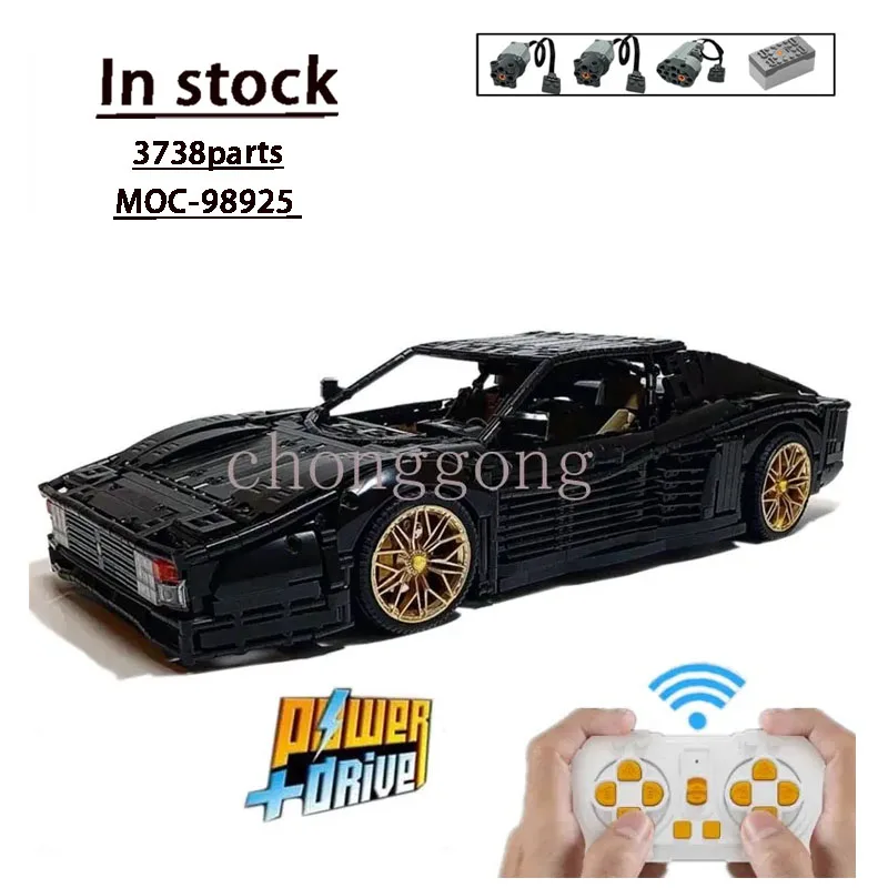 

MOC-98925 Черный классический спортивный автомобиль 80-х гоночный автомобиль модель 3738 PartsMOC Creative Boy Kids на день рождения строительный блок игрушка в подарок