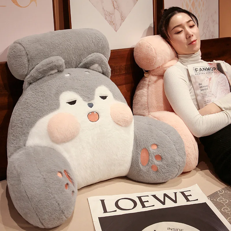 60x45cm Plush Animals Pillow Fox/bunny/elephant/dinsaur Multifunction Waist Soft Bedside Rest Cushion For Baby Kids Lovers Gifts