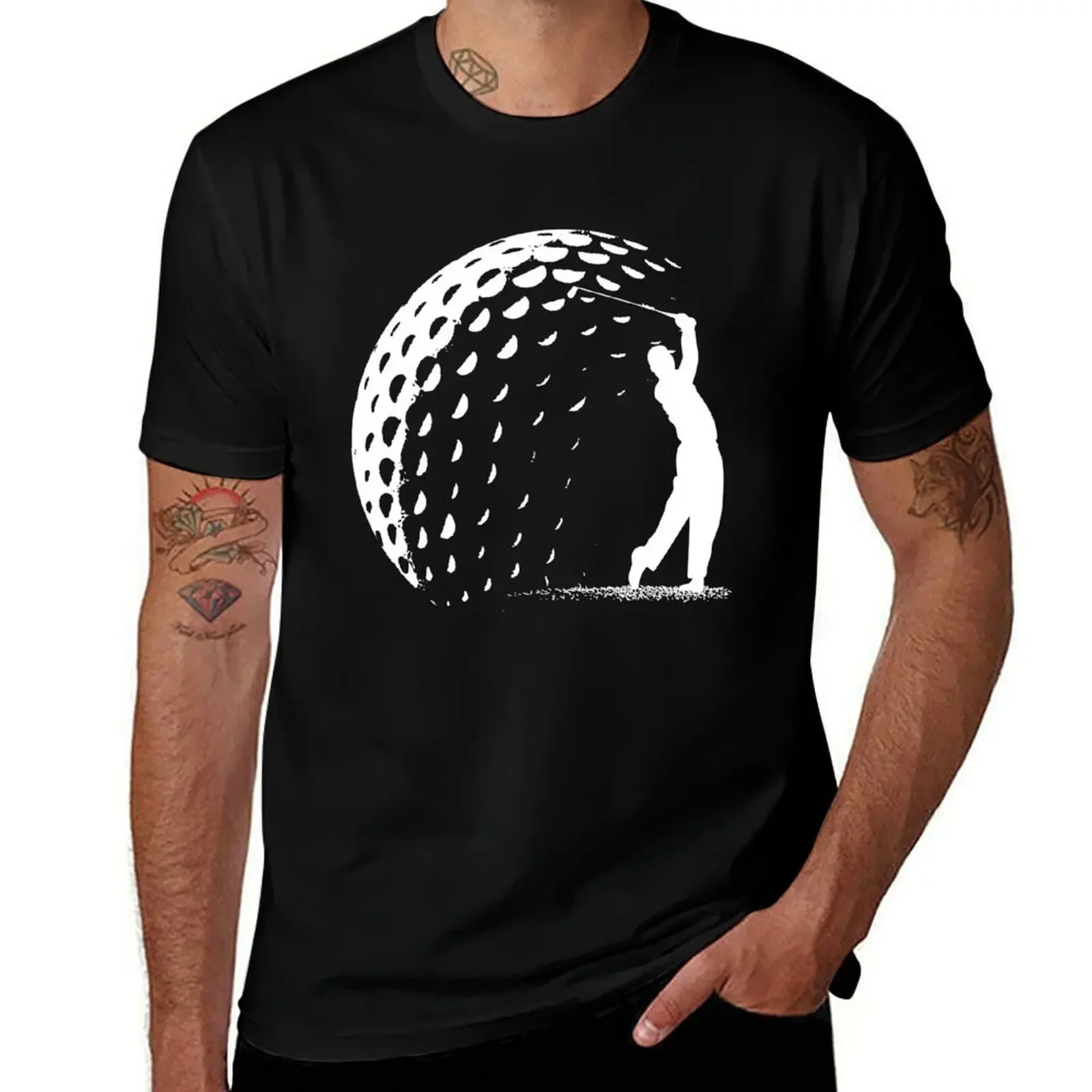 

Golf ball tee silhouette T-Shirt blue lock custom t-shirts oversize t-shirts man vintage t shirt men