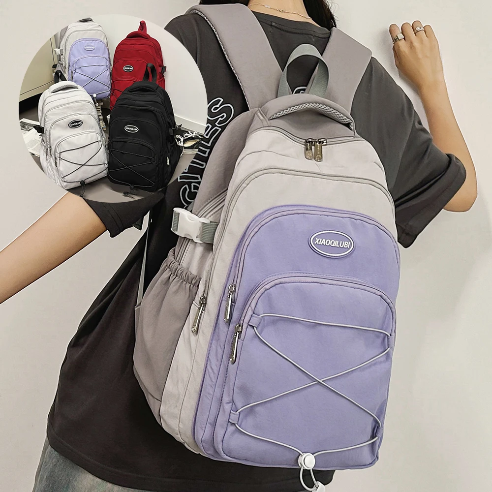 

Backpack 2025 New Letter Junior High School Student High School Student Backpack Lightweight Backpack