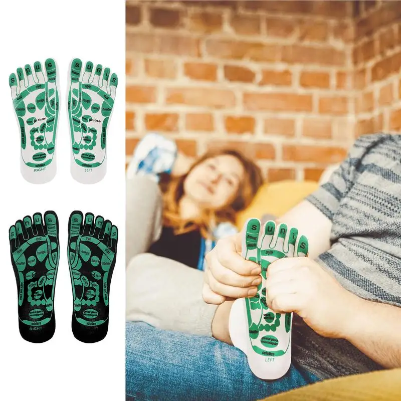 Five Toe Reflexology Socks Foot Massage Five Toe Socks Elastic Fiber Five Toe Separate Socks for Home Dormitory Travel Business