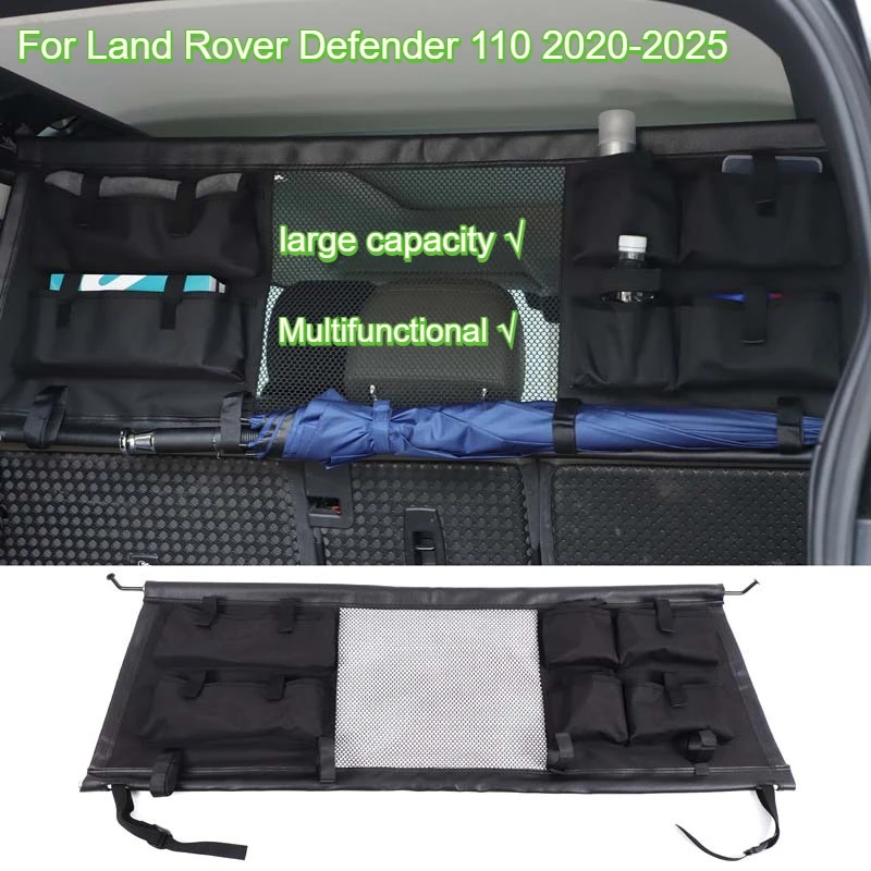 

For Land Rover Defender 110 2020-2025 Car Modeling Trunk Safety Isolation Protective Netting Pet Fence Netting Car Accessories