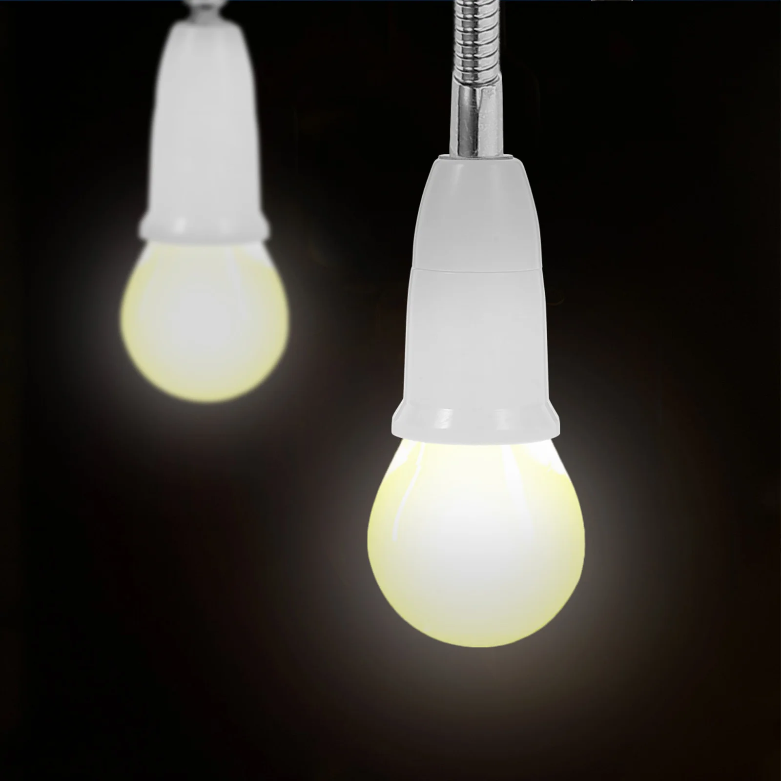 E27 Flexible Extension Sockets Adapter Adjustable Bulb Extender for Home Lighting Recessed Fixtures Bulb Sockets Extension