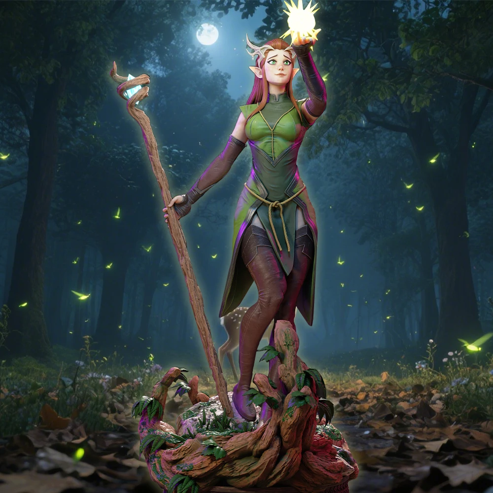 1/18 Groene Salie Miniaturen |   3D-harskit voor hoge detailhandel |   Ongeverfd ambachtelijk verzamelobject |   Fantasie Druid beeldje A974