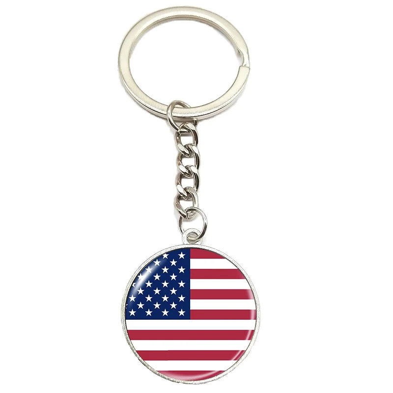 Flag round keychain South Korea, Serbia, Russia, Slovenia, Argentina, the United States, Türkiye, Spain, football keychain gifts