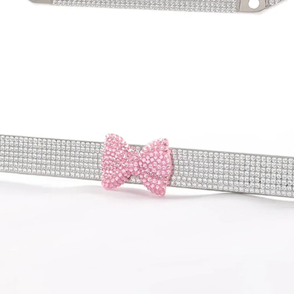 Ręcznie robiona ramka na tablicę rejestracyjną z kryształkami i cyrkoniami – do samochodów damskich, pasuje do wszystkich tablic rejestracyjnych w USA i Kanadzie, UŻYTKOWA