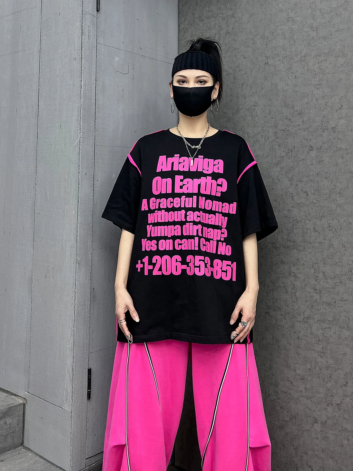 

Модная женская футболка M-Street Trendy Bla ort Sve свободного кроя, летняя, в стиле хип-хоп, из смесового хлопка и полиэстера, с круглым вырезом и буквенным принтом