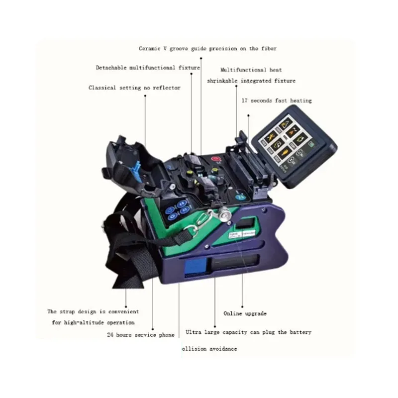 ALK-88A Automatic Fiber Fusion Splicer, Fusion Splicing Machine, Core to Core Alinhamento e Quatro Motores