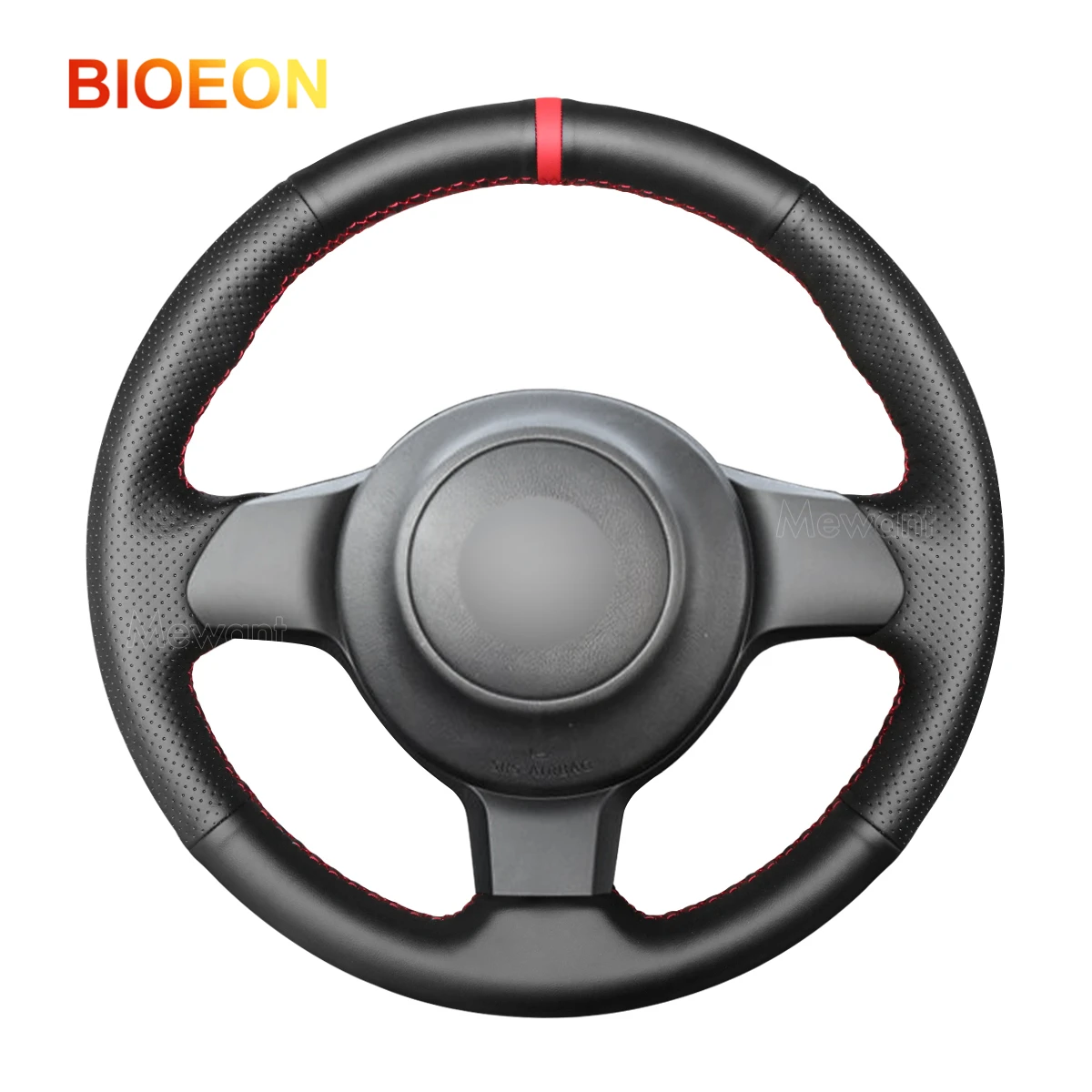 

Bioeon Black Artificial PU Leather Car Steering Wheel Cover for Toyota GT86 GR86 Yaris (GR Sport)