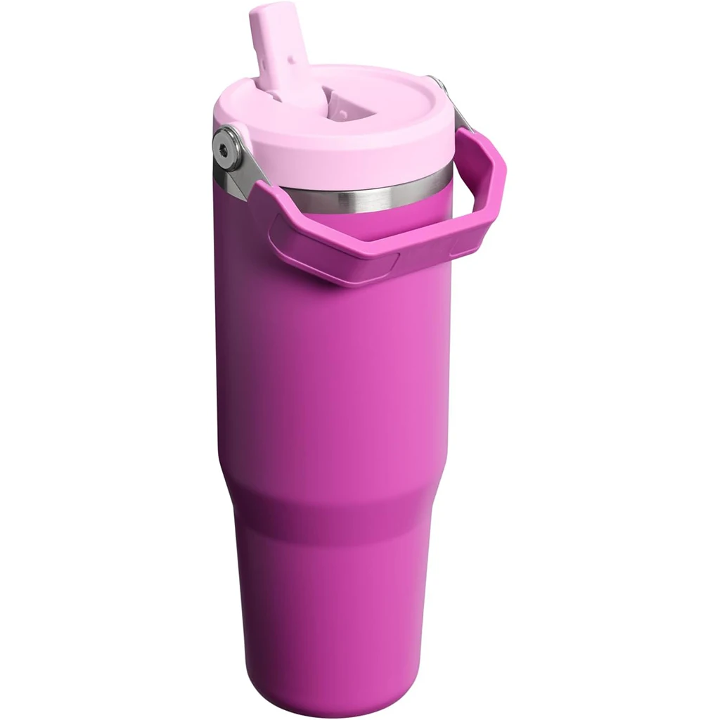 2.0 Flip Straw Tumbler 30 oz Dark Blossom, Flip Straw Lid with Leakproof Seal, Double Wall Vacuum Insulated Cup, Keeps Cold 12 Hours & Iced for 2 Days, With Carry Handle, Fits Car Cup Holder