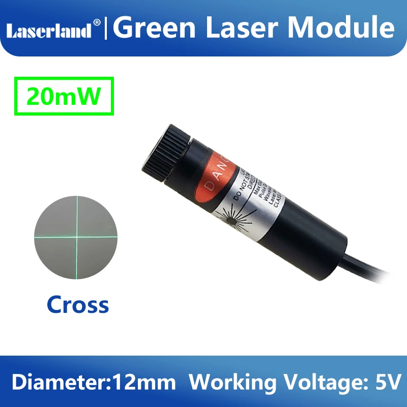 Grünes Laserdiodenmodul, 20 mW Punktlinien-Kreuzprojektor zur Ausrichtung der Stoffschneideortung