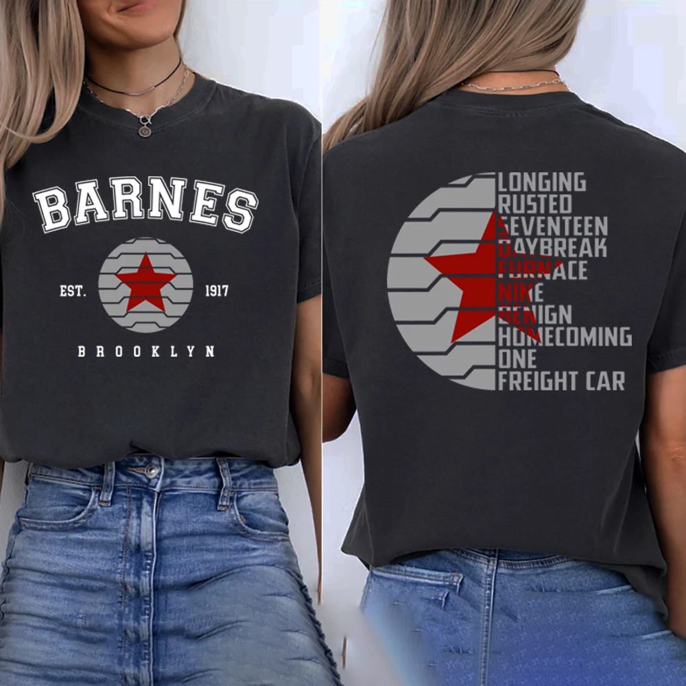 Bucky Barnes 1917 Shirt Winter Soldier Trigger Words T-shirt Superhero Tee Vintage Unisex T-shirts Short Sleeve Tshirt Fans Gift