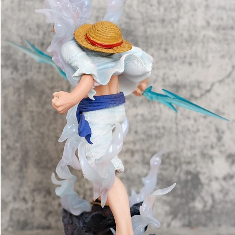 28CM una pieza LX Nika Luffy quinto engranaje relámpago Anime figuras de acción hechas a mano caja de escritorio decoración regalo ornamental