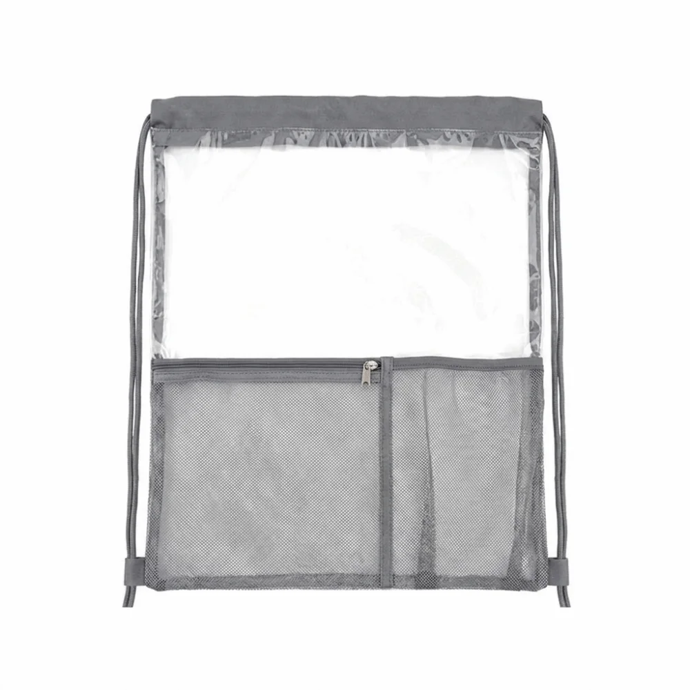 Large Capacity Drawstring Backpack Foldable Waterproof PVC Transparent Bag Sports Knapsack Travel Storage Bag Jelly Bag Women