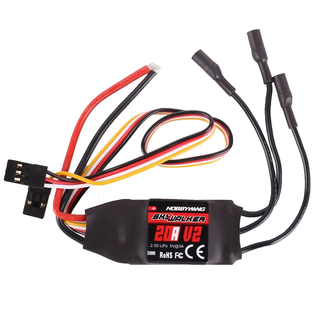 

For Hobbes Wing Skywalker 20A V2 ESC Brushless UBEC for Remote Control Model Aircraft Drone Accessories