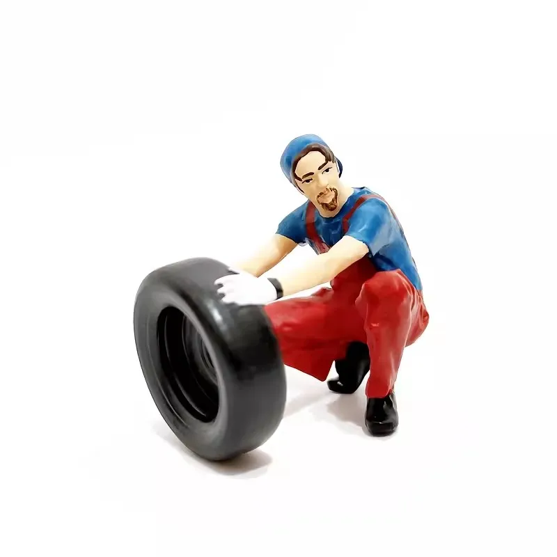 

Новинка, масштаб 1:18, 1 шт., ремонтник из смолы с красным комбинезоном, модель автомобиля, ремонт, заводской ремонт, аксессуары для сцены работника, экшн-фигурка