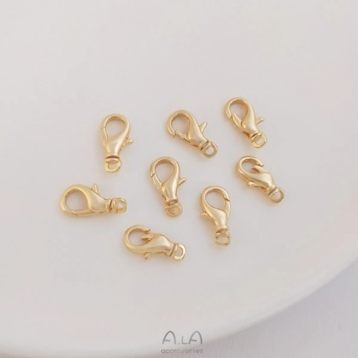 Korean Lobster Buckle 14K Gold-plated Spring Buckle Handmade DIY Bracelet Necklace Jewelry Connection End Buckle Accessories
