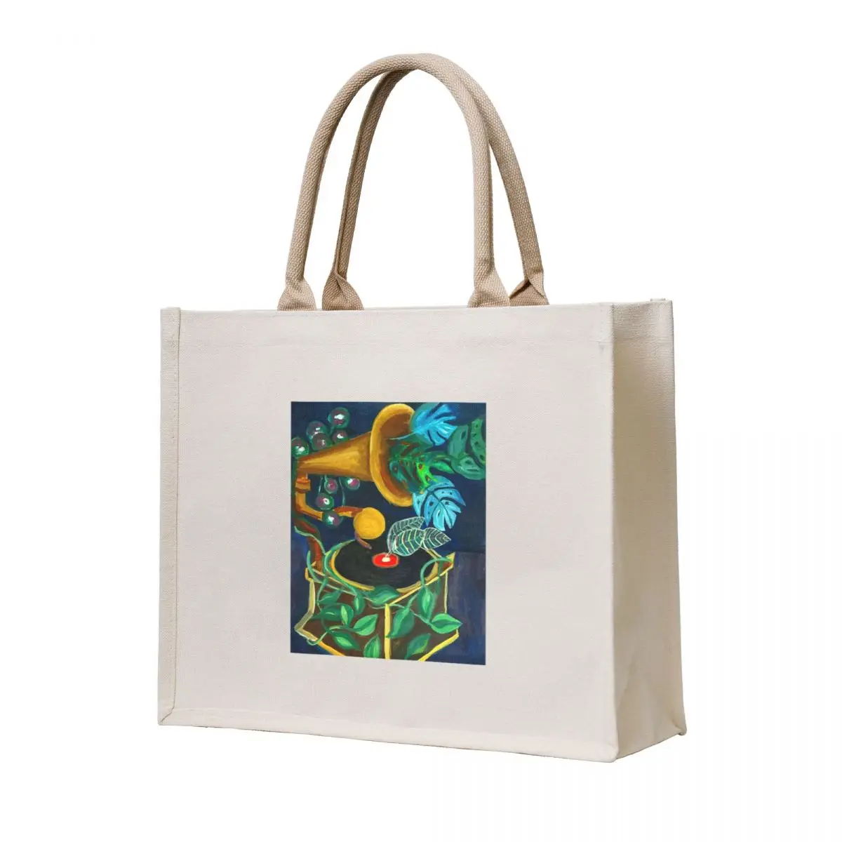 

Plant Gramophone Vintage Plant Sounds Tote Bag supermarket folding bag tote bag men's Handbags women bags luxury women