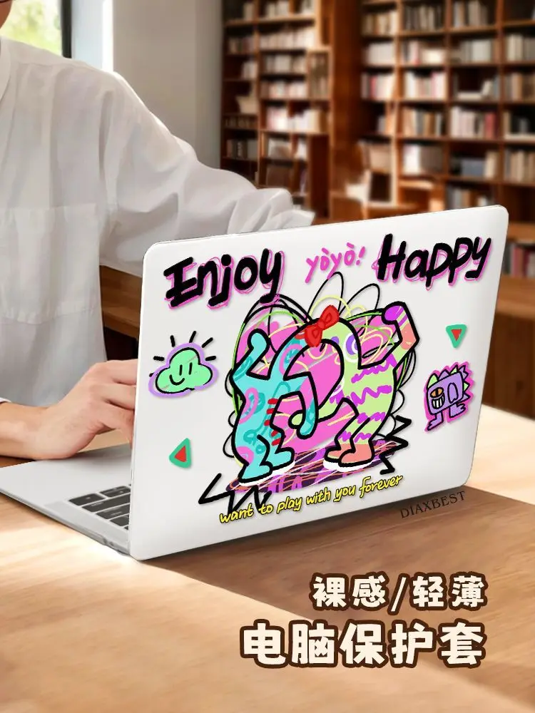 Graffiti Monster Laptop Case for Macbook Air 13.6 15 M5 M1 Pro 14 M4 M3 16 M2 Mac Crystal Clear Cover A2681 A3113 A2442 Slim