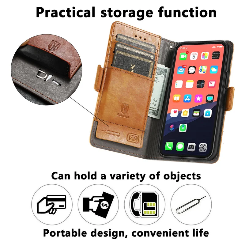 Stripe Leather Case For Xiaomi Redmi Note 12 11 10 Pro Plus 12S 12C 11S 10S 11A 10C 10A 2022 5G Wallet Flip Holder Book Case image 3