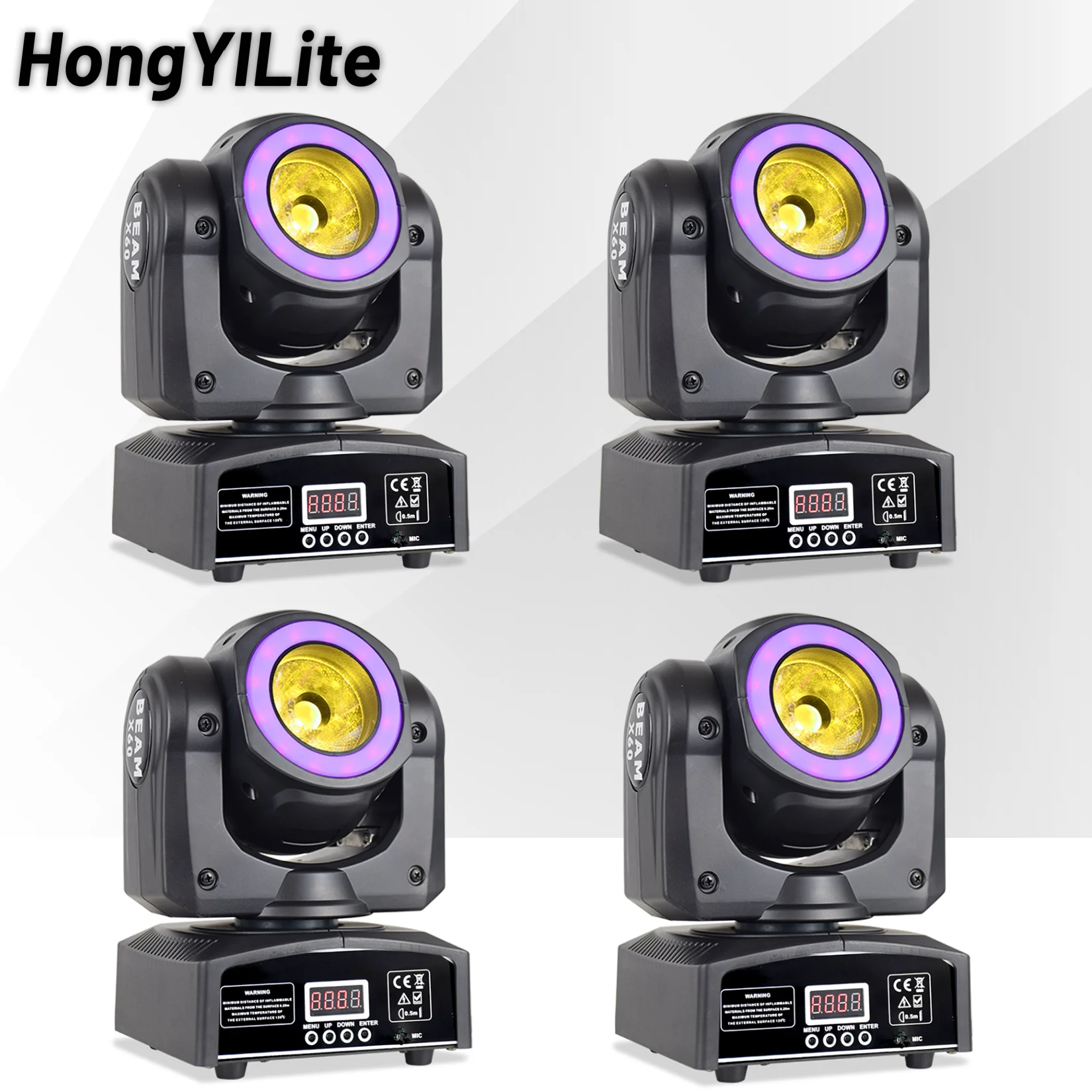 

HongYiLite 4 шт., 60 Вт, движущаяся головка с RGB-подсветкой, ультра узкий зум-лучевой луч DMX512, 64 цвета, макрос для сценического шоу, клуба, мероприятия