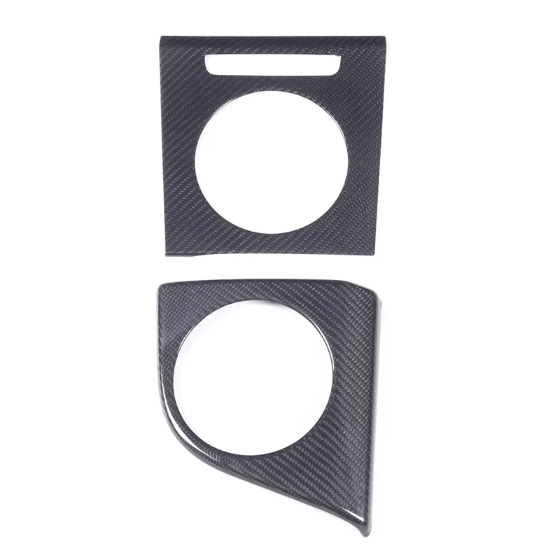 

For Taycan 2019-2022 Dry Carbon Fiber Car Center Console Water Cup Frame Cover Decoration Trim Parts