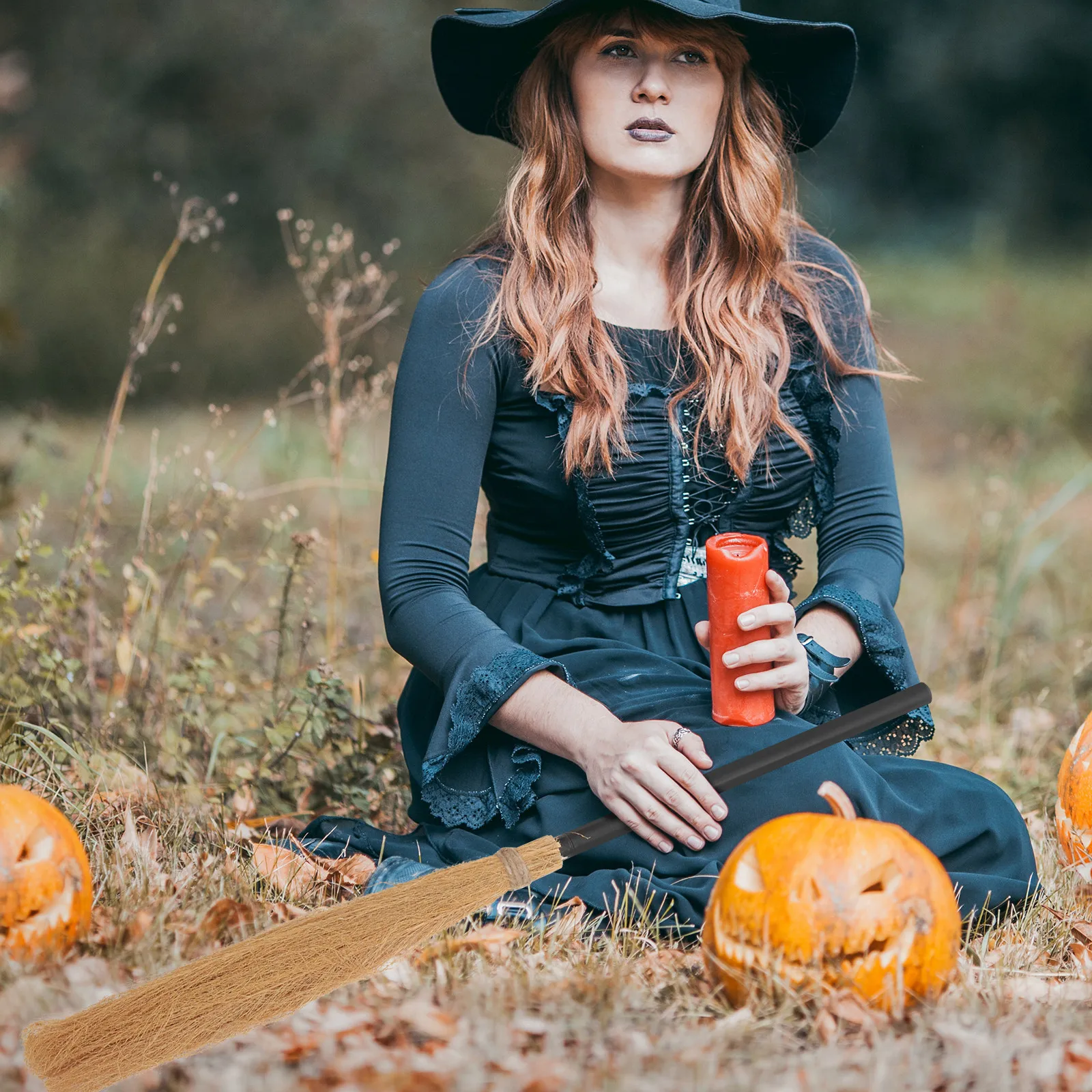 Accessorio per scopa da strega Leggero staccabile Durevole Decorazione per feste di Halloween Accessorio per costumi cosplay Scopa da strega