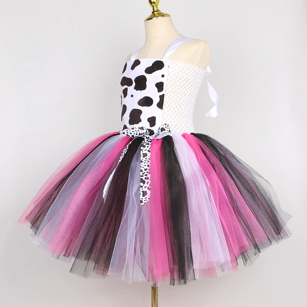 Trajes de vaca animal para bebês, vestidos com orelhas, cauda borboleta, roupas infantis para festa de aniversário, tutus de sessão fotográfica, Natal e Halloween