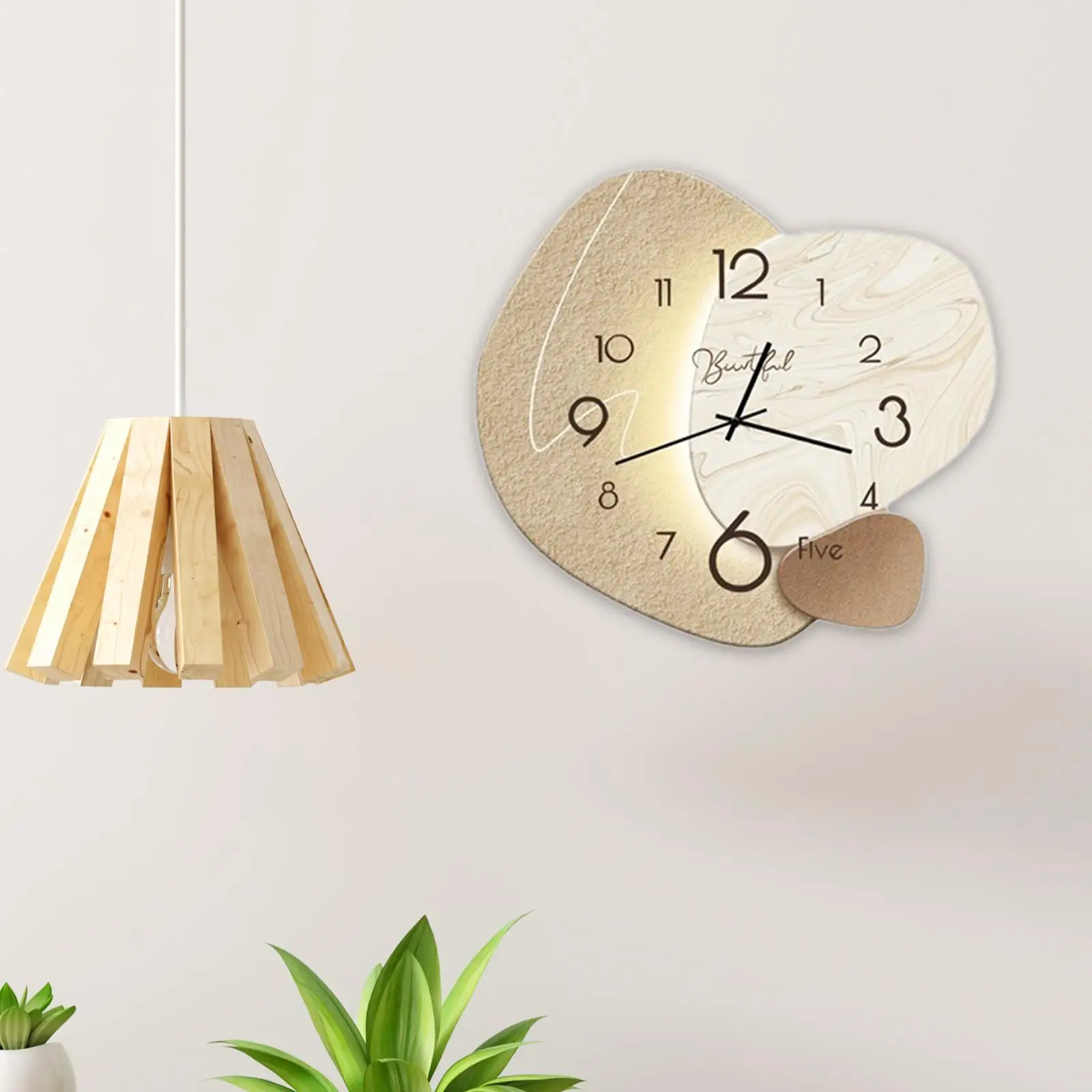 Nordic Style Wall Mounted Wall Clock Silent Decorative Clock Mute Hanging Ornament for Home Living Room Decoration
