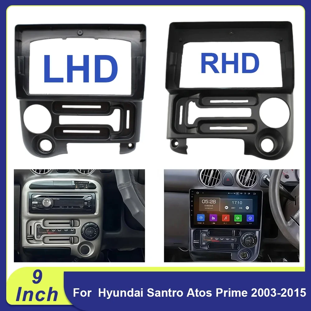 9 Inch For Hyundai Santro Atos Prime 2003-2015 2 Din Car Android Radio Installation GPS Mp5 ABS PC Plastic Fascia Panel Frame