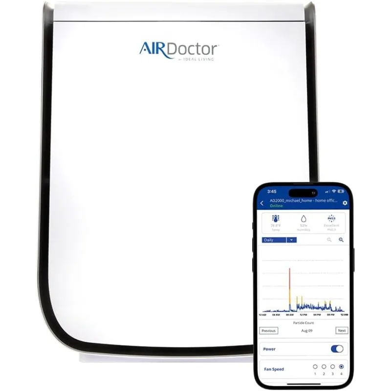 

Очистители воздуха AIRDOCTOR 2000i SMART для небольших помещений, средних/маленьких спален. 3-ступенчатая фильтрация с предварительным фильтром, UltraHEPA