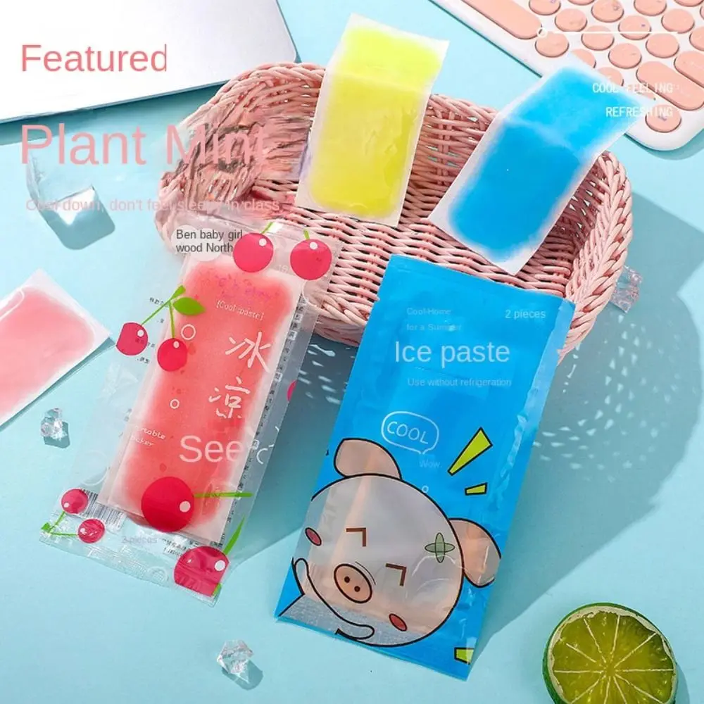 Ice Stickers Mint Fruit Gel Summer Cool Paste Printed Cartoon Ice Paste Cute Hydrogel Heat Prevention Stickers Student