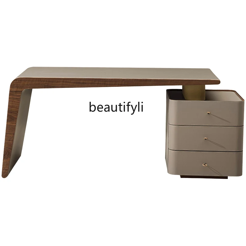 

Retro Solid Wood Desk Home Writing Desk Modern Minimalist Study Computer Desk Designer Creative Retractable