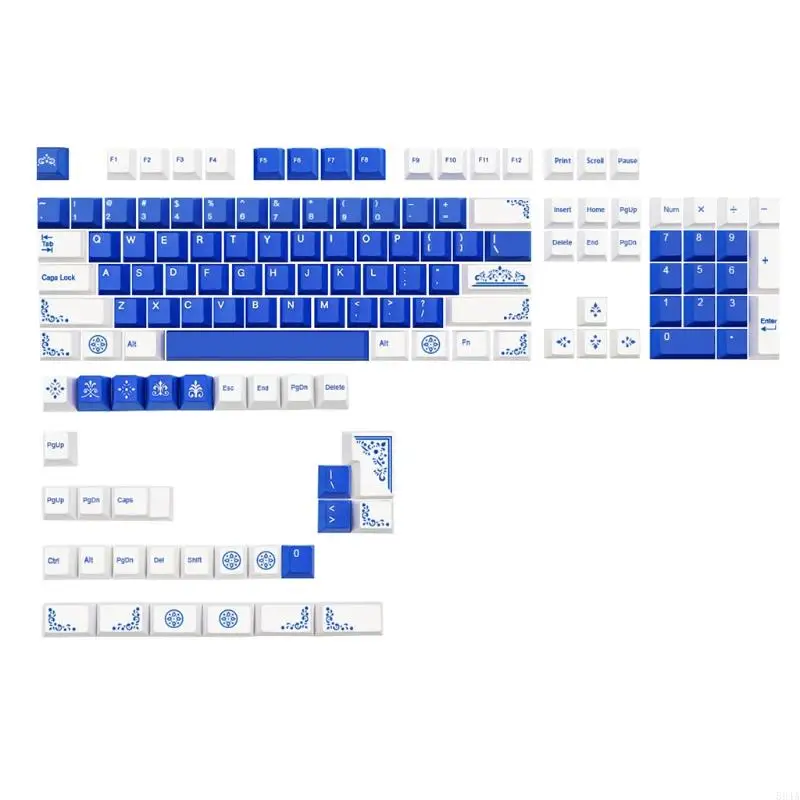 594A 135Pcs PBT Dye Sublimation Keycap Lazurite for Key Cover for Mechanical Keyboard