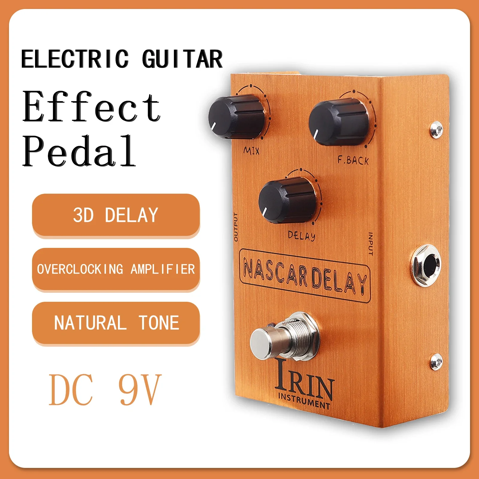 IRIN AN-37 Nascar Delay Electric Guitar Effect Pedal Processor Classic BBD Vintage Delay Effects True Bypass Pedal Guitar Parts
