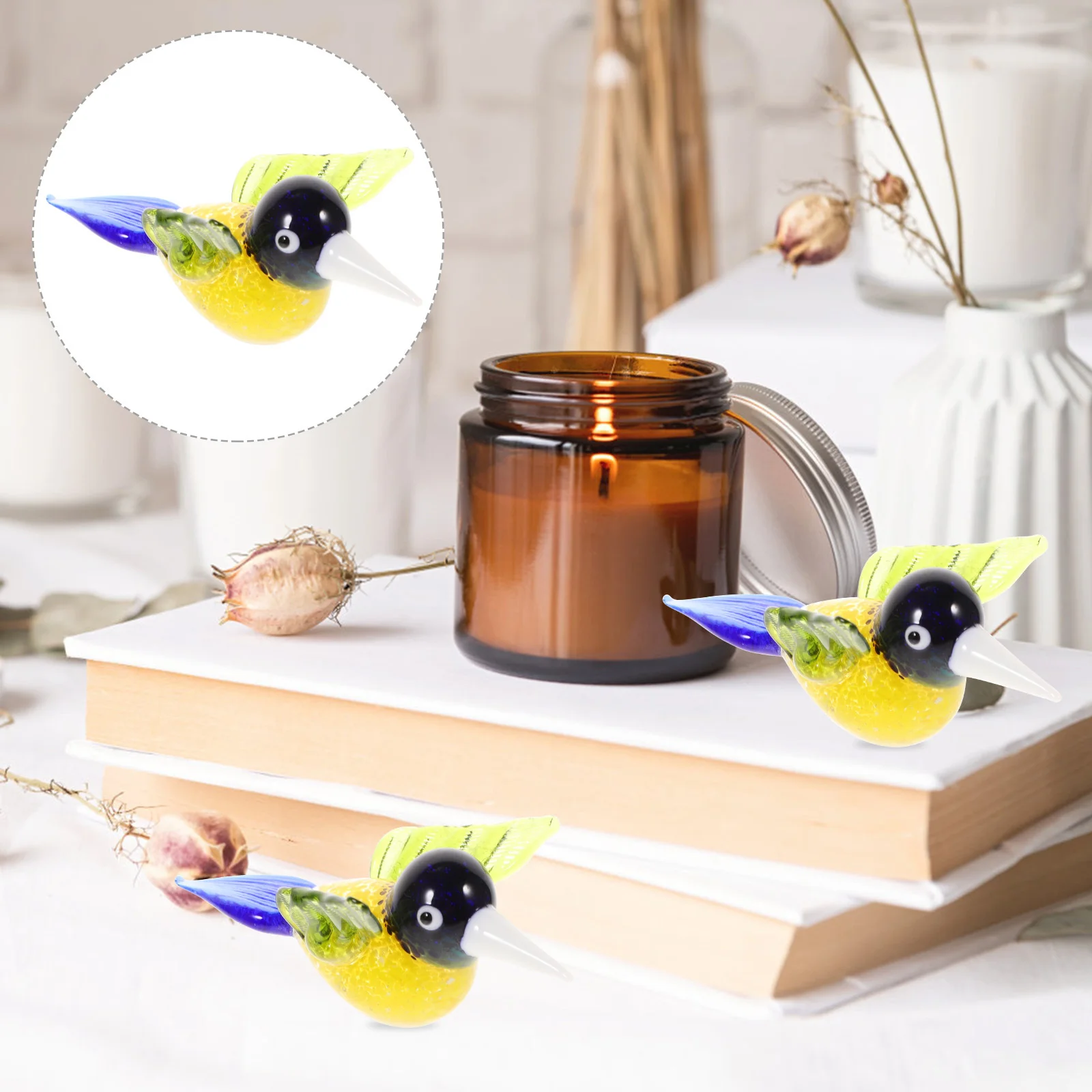 

Hanging Glass Bird Statue Perfect for Room Decor Birthday Wedding Holiday Gift Home Office Living Space Window Study Bedroom