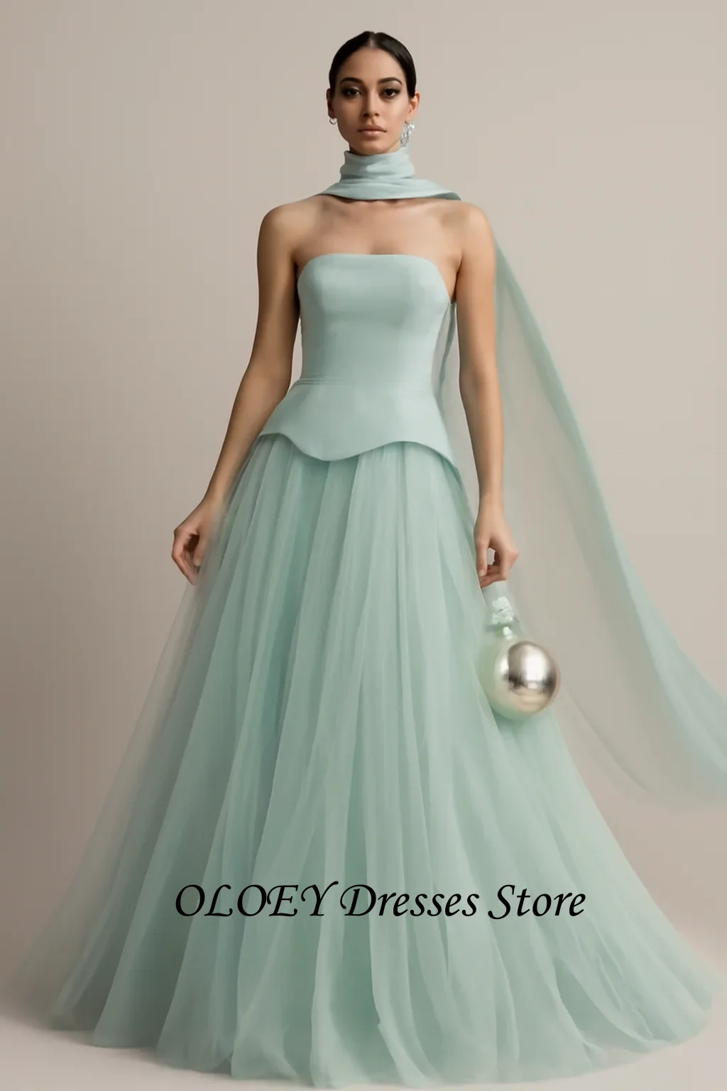 

OLOEY Простые шалфейно-зеленые вечерние платья в арабском стиле для женщин, 2 шт., свадебное платье, длинные платья для выпускного вечера с доской, большие размеры по индивидуальному заказу