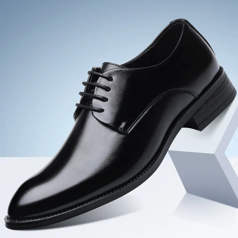 

Leather Shoes for Men Classic Business Formal Shoes Fashion Pointed Casual Shoes for Men Soft Soled Driving Shoe Lace Up Oxfords