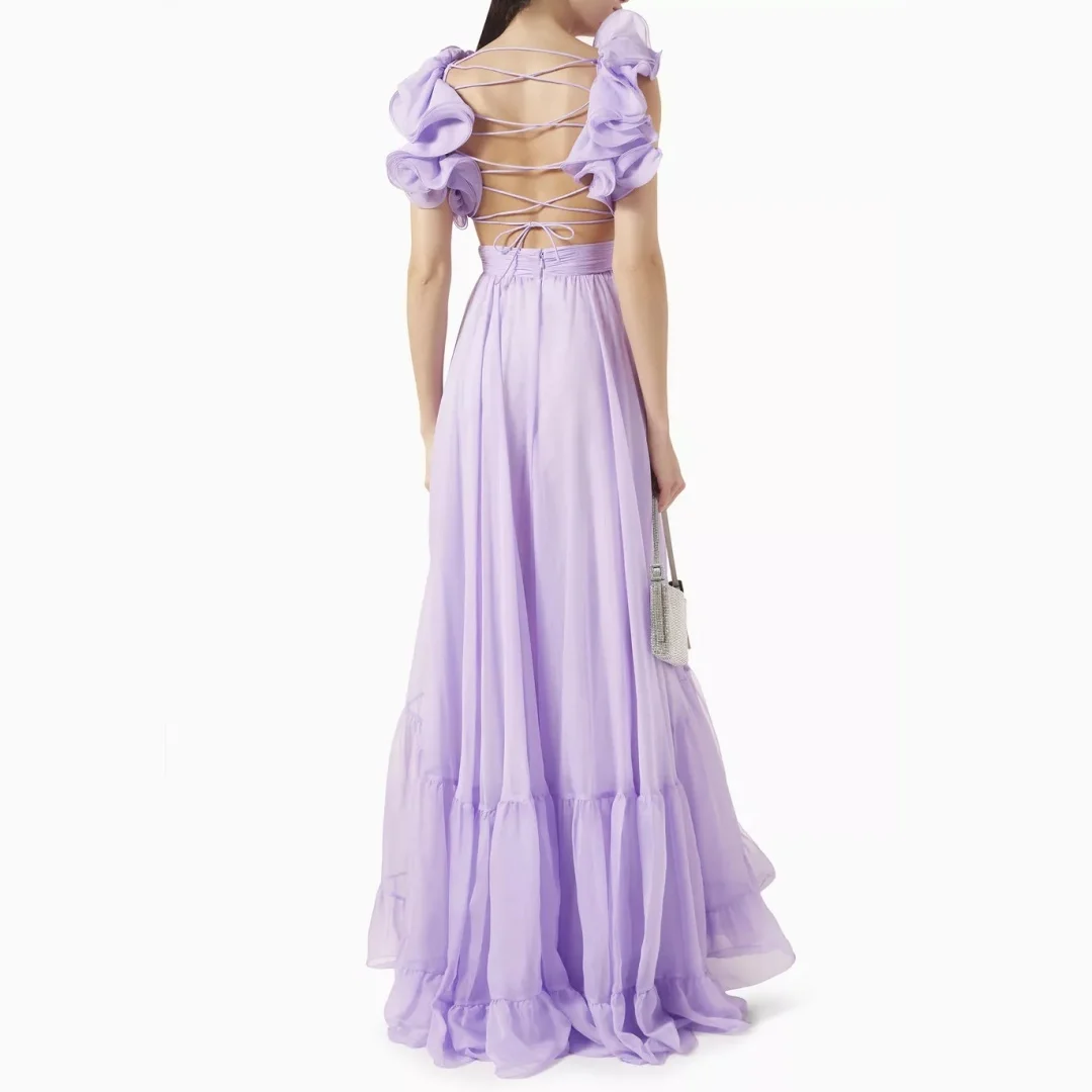 Elegante chiffon plissado em camadas cintas de espaguete vestidos de noite sem costas a linha elegante cocktail vestidos de festa de casamento vestido de baile