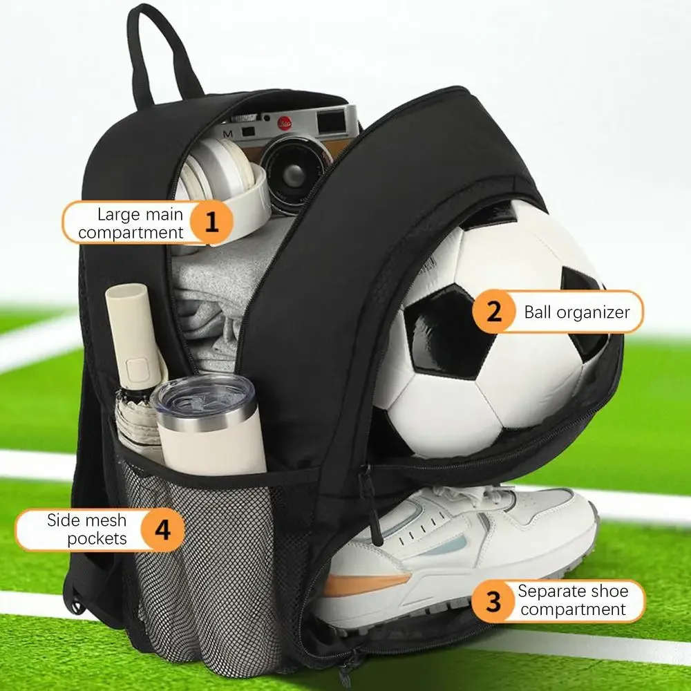 حقيبة ظهر للسفر لكرة القدم، حقيبة ظهر للكرة الطائرة، مريحة ومقاومة للماء وقابلة للتنفس، حقيبة كتب للرياضة