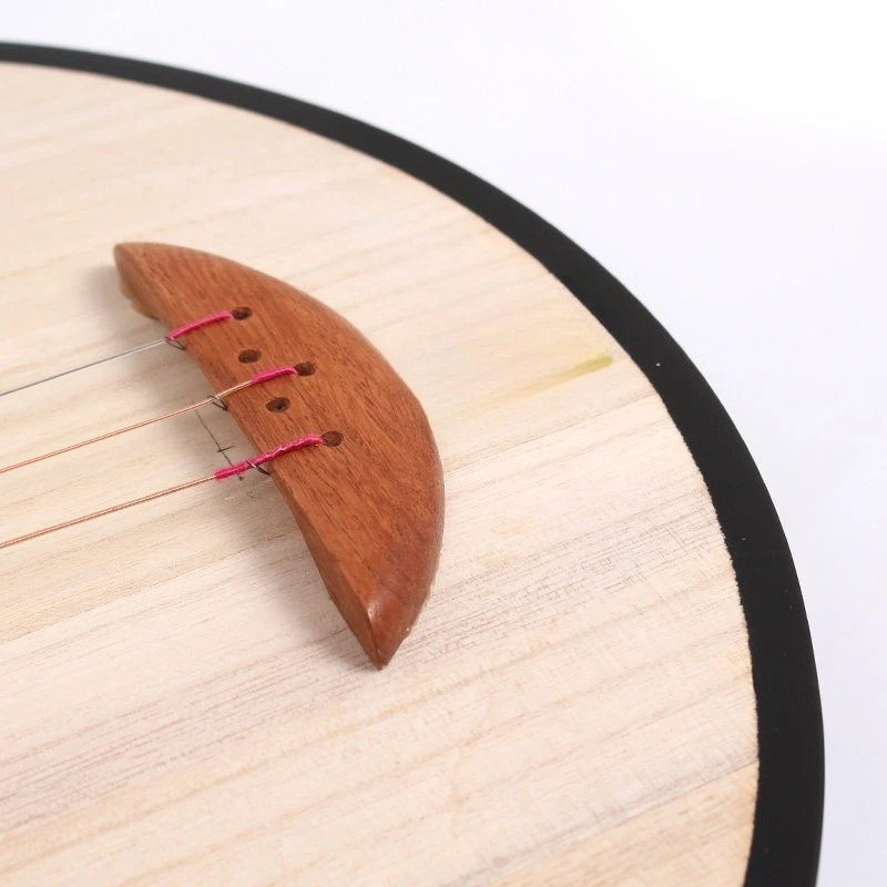 Colorful Wooden Yueqin, Yellow Sandalwood Tuning Pegs, Traditional Chinese Opera Folk Music, Exam Performance Instrument