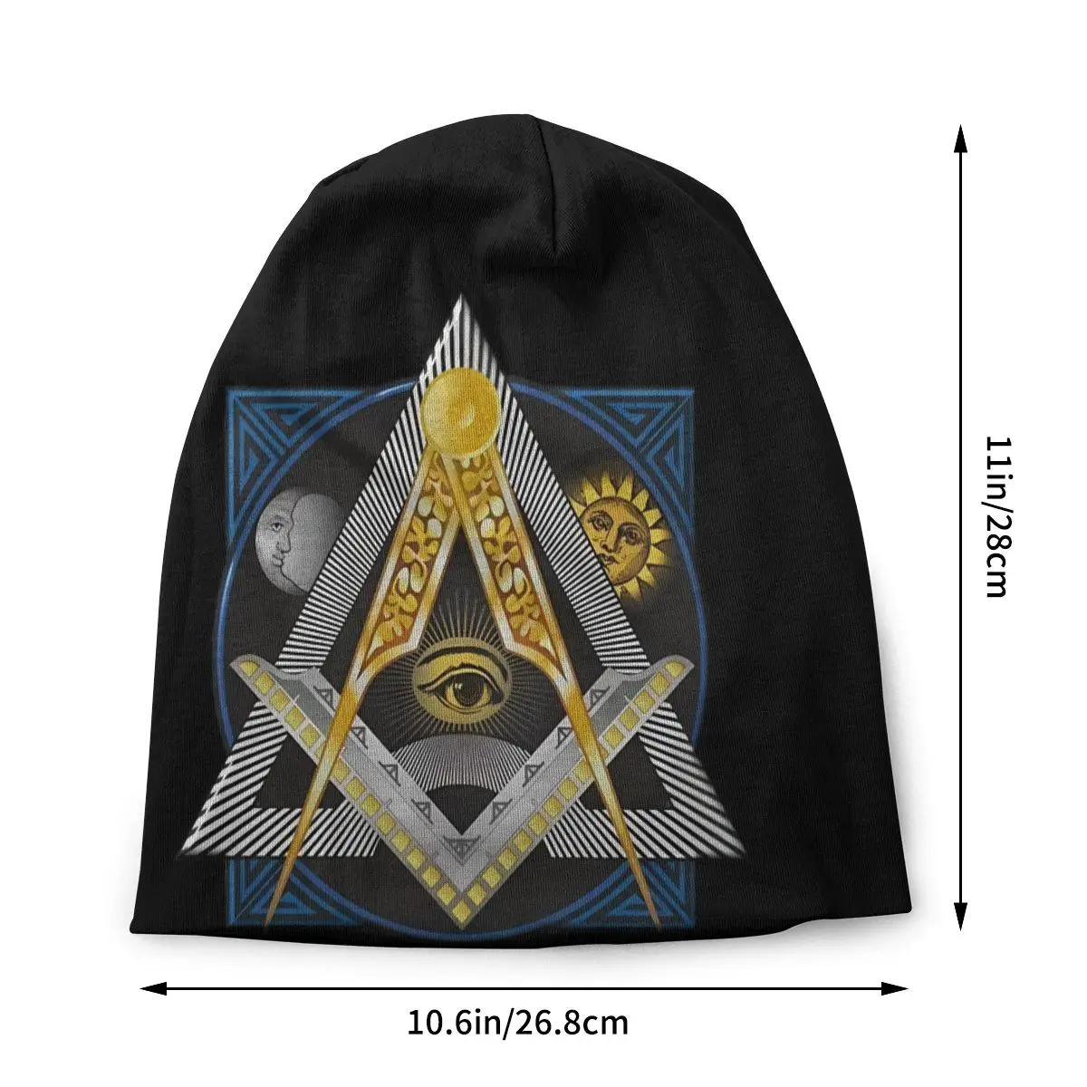 Moon And Sun Thin Skullies Beanies Fashion Caps For Men Women Freemasonry Ski Caps Bonnet Hats