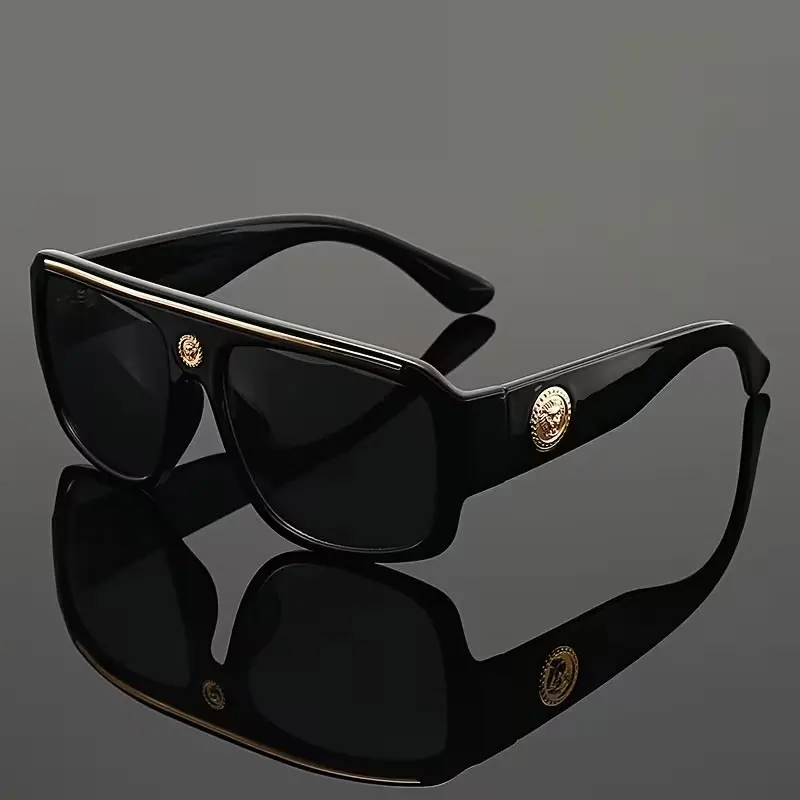 1 Pair of New European and American Style Fashionable Classic Large-Frame Retro Hip-Hop Sunglasses for Men and Women, with Wide-Rim Design, Suitable for Various Activities, Full-Frame Glasses Style, Everyday Casual Sunglasses