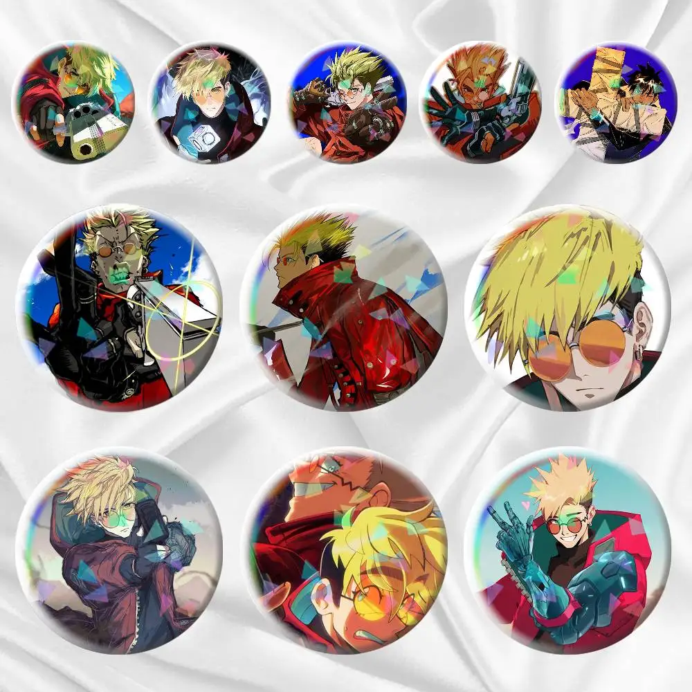 

Vash Trigun Anime 75mm 44mm 25mm Brooch Backpack Hat Pins Accessories Toys Badge