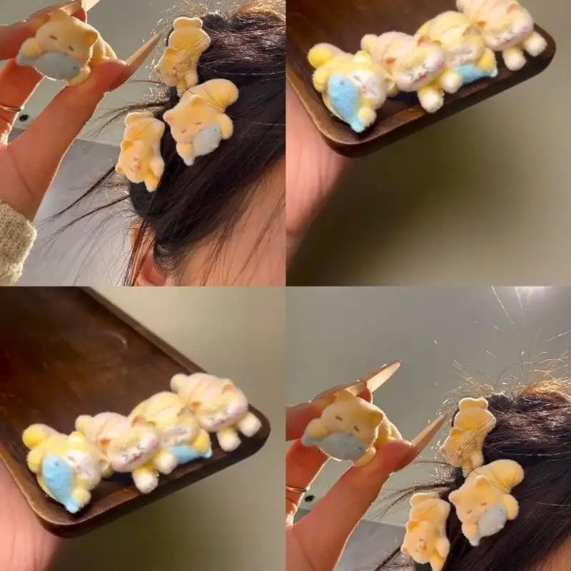 Cat Cartoon Hair Clips For Girls 1 2Pcs Cute Children Hairpin Non Slip Durable Accessory For School Parties