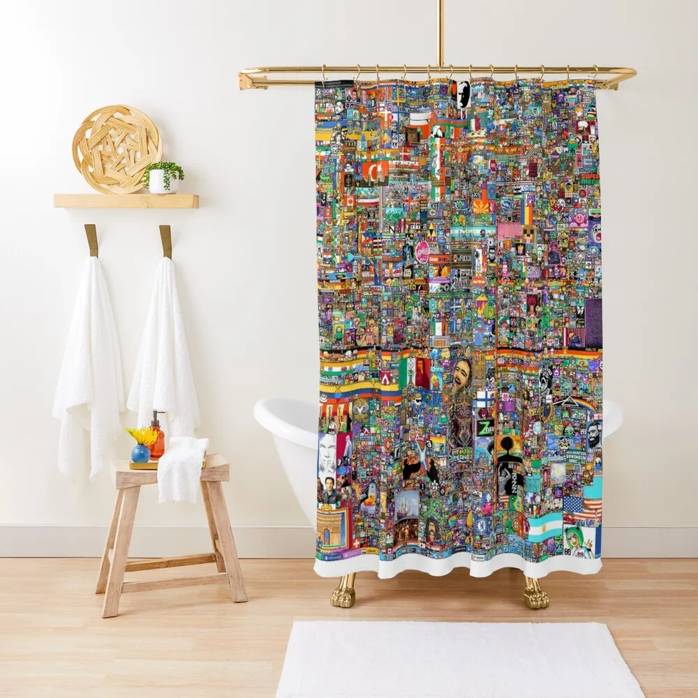 

Reddit Place r/place 2022 Shower Curtain Cover Luxury Bathroom Shower Cute Shower Bathroom Showers Curtain
