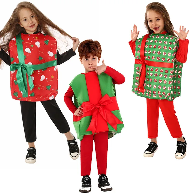 Unisex Child Girl Holiday Surprise Gift Box Halloween Cosplay Boy Kids Christmas Present Costume