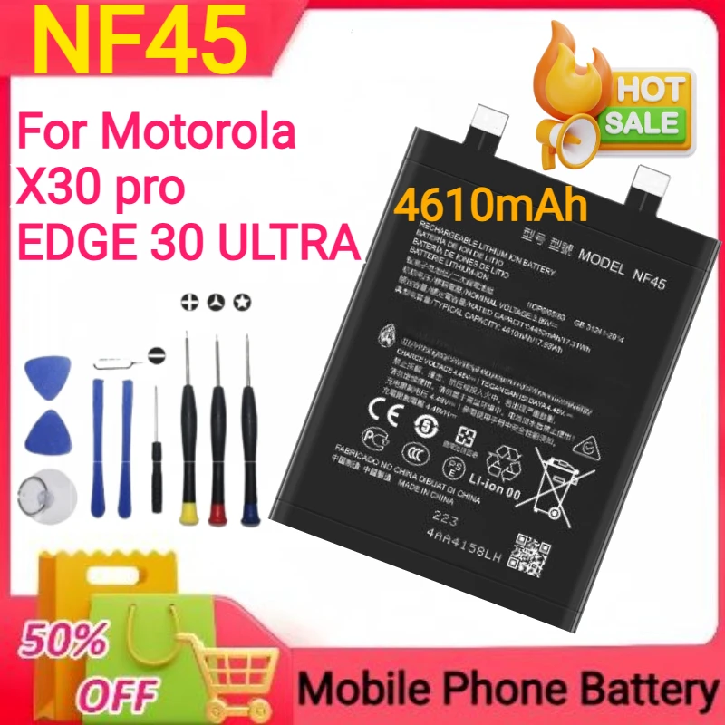 

4610mAh NF45 for Motorola X30 Pro/ EDGE 30 ULTRA XT2241-1 XT2241-2 Replacement Mobile Phone Batteria+Tools